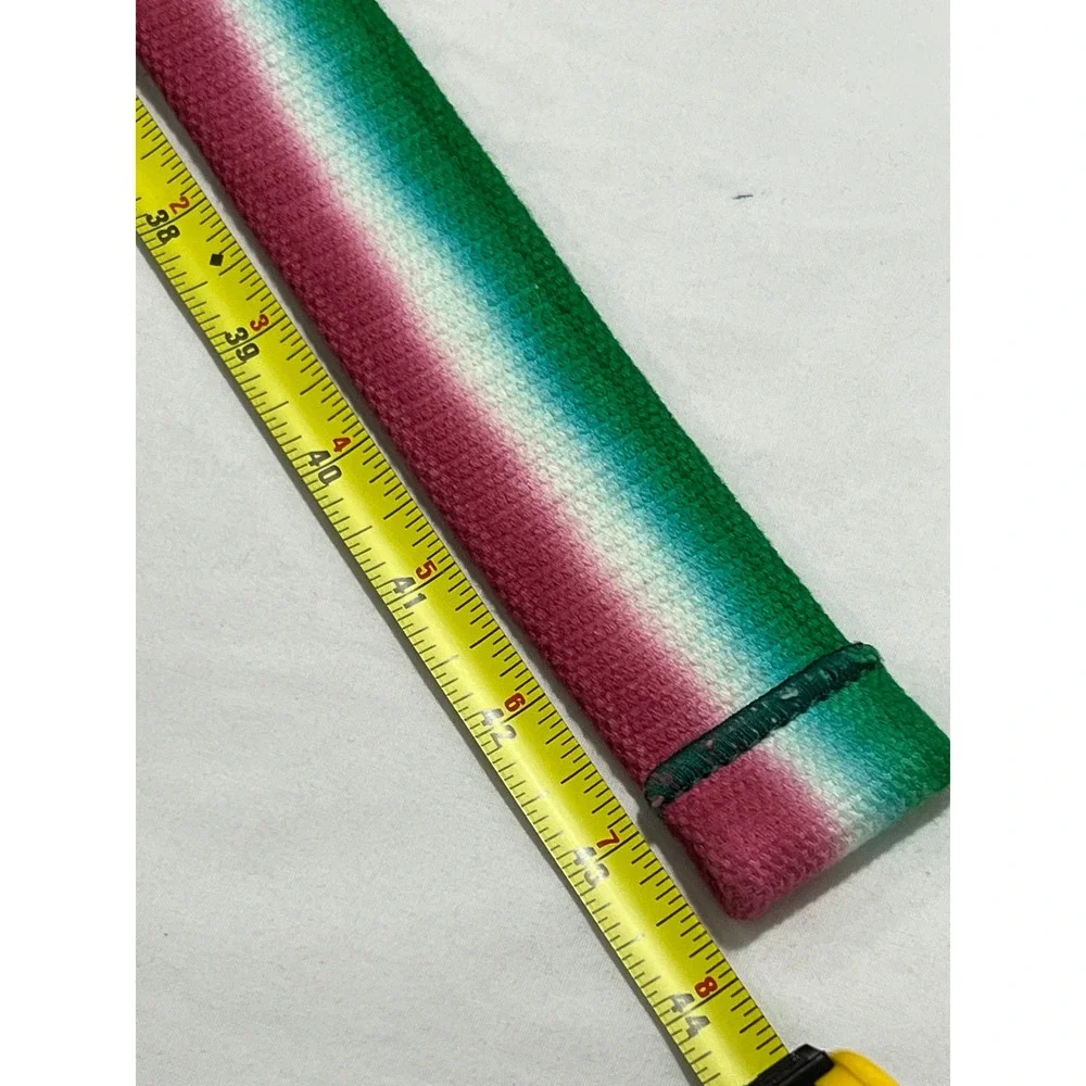 Polo Ralph Lauren D-Ring Belt Mens OS Green Pink Ombre Striped Preppy Canvas A61